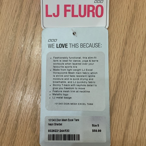 NWT- Lorna Jane Dion Mesh Excel Tank- Neon Sherbert - Picture 6 of 7